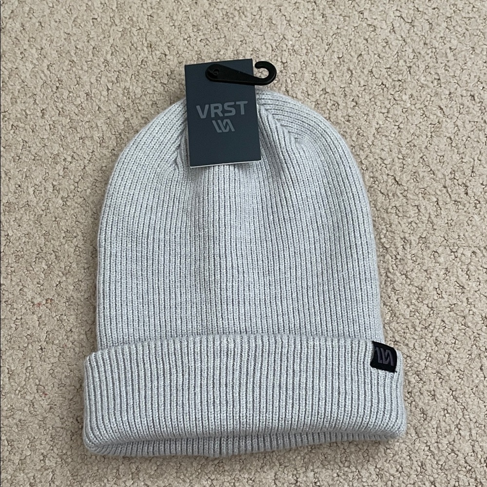 NWT VRST Ribbed Beanie Hat Grey
